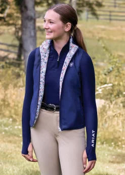 ARIAT-APPAREL Ariat® Kids’ Bella Reversible Vest-Kids Kids' Outerwear|Kids' Casual Riding Clothes
