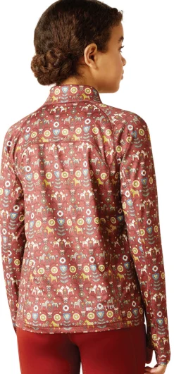 ARIAT-APPAREL Ariat® Kids’ Lowell Quarter-Zip Print Base Layer 2.0-Kids Kids' Casual Riding Clothes