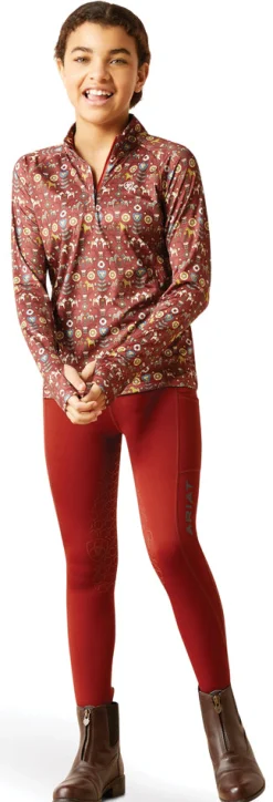 ARIAT-APPAREL Ariat® Kids’ Lowell Quarter-Zip Print Base Layer 2.0-Kids Kids' Casual Riding Clothes