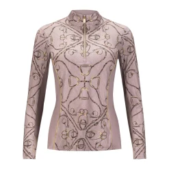 ARISTA EQUESTRIAN Arista® Golden Stirrups Quarter-Zip Long Sleeve Sun Shirt- Long Sleeve Tops