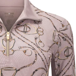 ARISTA EQUESTRIAN Arista® Golden Stirrups Quarter-Zip Long Sleeve Sun Shirt- Long Sleeve Tops
