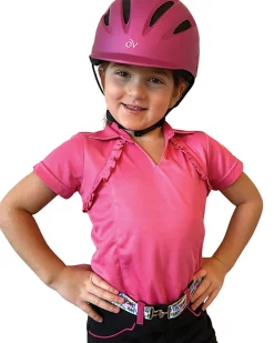 BELLE AND BOW EQSTRN Belle & Bow Children’s Ruffle Short Sleeve Polo Shirt-Kids Kids' Casual Riding Clothes