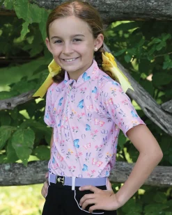 BELLE AND BOW EQSTRN Belle & Bow Equestrian Children’s Short Sleeve Sun Shirt-Kids Kids' Casual Riding Clothes