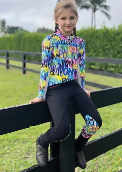 BELLE AND BOW EQSTRN Belle & Bow Equestrian Children’s Long Sleeve Sun Shirt-Kids Kids' Casual Riding Clothes