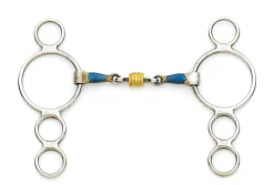 ERS Centaur® Blue Steel Double-Jointed Disc 3-Ring Gag Bit- English Horse Bits