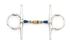 ERS Centaur® Blue Steel Double-Jointed Disc Full Cheek Gag- English Horse Bits