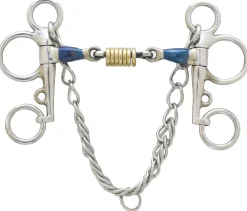 ERS Centaur® Blue Steel Double-Jointed Disc Tom Thumb Pelham Bit- English Horse Bits