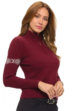 DANCING EQUESTRIAN Ladies’ "Snowflake" Sweater- Sweaters & Winter Tops