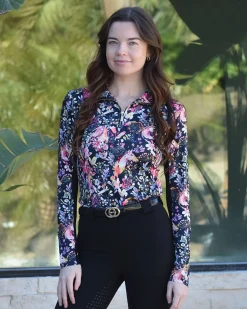 DANCING EQUESTRIAN Ladies’ Equus Garden Long Sleeve Shirt- Long Sleeve Tops