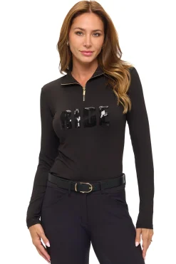 DANCING EQUESTRIAN Ladies’ "Ride" Long-Sleeve Base Layer Shirt- Long Sleeve Tops