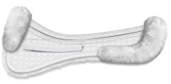 WORLD EQUSTRN BRNDS E.A. Mattes Platinum EWWA Sheepskin Dressage Correction Half Pad with Rear Trim- Half Pads|Dressage Pads