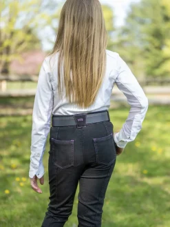 FITS RIDING FITS® Girls’ Denim Tread Knee-Patch Breech-Kids Kids' Breeches & Jods