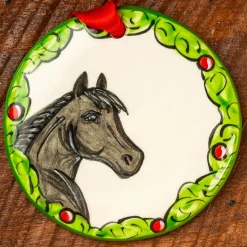THE NOLA WATKINS COL Hand-Painted Horse Wreath Ornament- Gifts|Home Décor