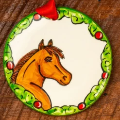 THE NOLA WATKINS COL Hand-Painted Horse Wreath Ornament- Gifts|Home Décor