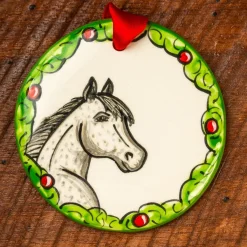 THE NOLA WATKINS COL Hand-Painted Horse Wreath Ornament- Gifts|Home Décor