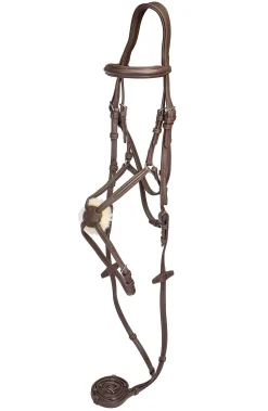 JPC EQUESTRIAN Henri de Rivel Kushy Plain Raised Figure-8 Bridle- English Bridles