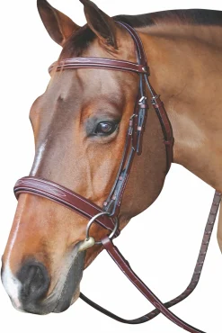 JPC EQUESTRIAN Henri de Rivel Mono Crown Bridle with Padded Wide Noseband- English Bridles