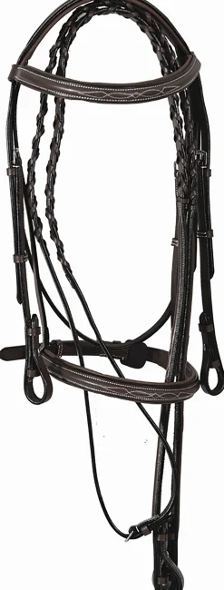JPC EQUESTRIAN Henri de Rivel Pro Fancy Raised Comfort Crown Padded Bridle with Fancy Raised Reins- English Bridles