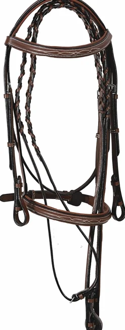 JPC EQUESTRIAN Henri de Rivel Pro Fancy Raised Comfort Crown Padded Bridle with Fancy Raised Reins- English Bridles