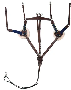 JPC EQUESTRIAN Henri de Rivel Pro 5-Point Elastic Breastplate Martingale with Running Attachment- Martingales & Breastplates