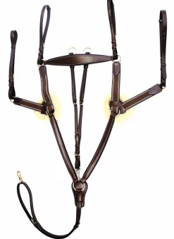 JPC EQUESTRIAN Henri de Rivel Pro 5-Point Elastic Breastplate Martingale with Running Attachment- Martingales & Breastplates