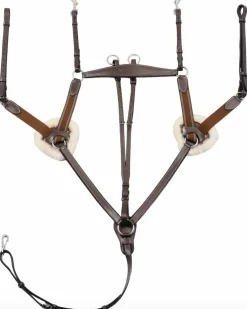 JPC EQUESTRIAN Henri de Rivel Pro 5-Point Elastic Breastplate Martingale with Running Attachment- Martingales & Breastplates