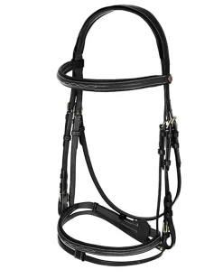 EQUINAVIA Horze Constance Padded Flash Snaffle Bridle- English Bridles