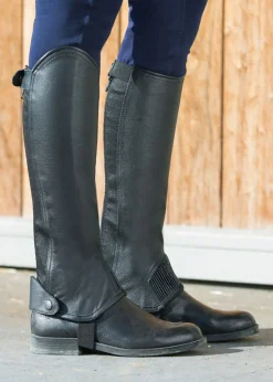 EQUINAVIA Horze Leather Half Chaps with Elastic- Half Chaps