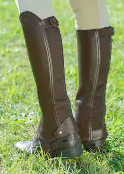 EQUINAVIA Horze Leather Half Chaps with Elastic- Half Chaps