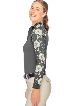 KASTEL DENMARK Ladies’ Sondra Quarter-Zip Long-Sleeve Raglan Shirt- Long Sleeve Tops