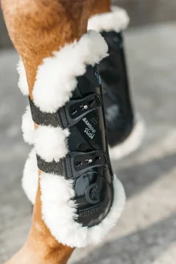 KENTUCKY HORSEWEAR  Vegan Sheepskin Elastic Tendon Boots with Bamboo- Horse Boots