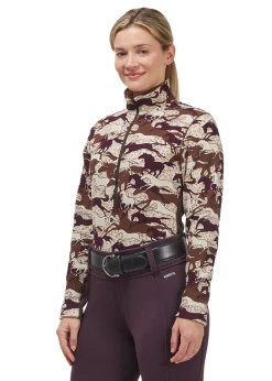 KERRITS ® Ladies’ Plush Printed Fleece Half-Zip Top- Sweaters & Winter Tops