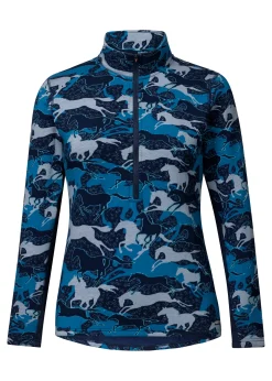 KERRITS ® Ladies’ Plush Printed Fleece Half-Zip Top- Sweaters & Winter Tops