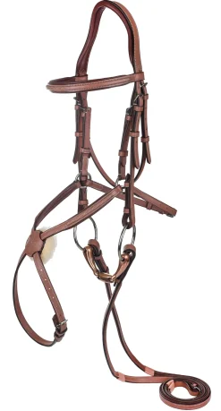 JPC EQUESTRIAN Laureate by Henri de Rivel Figure-8 Bridle with Rubber-Lined Reins- English Bridles