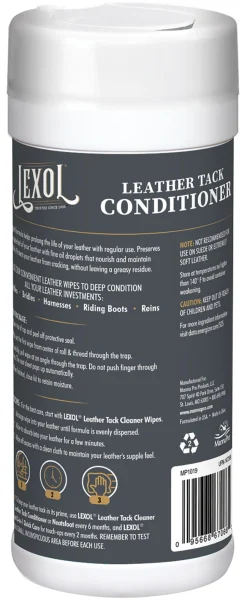 ANIMAL HEALTH INT Lexol® Leather Conditioner Wipes- Saddle Covers & Leather Care