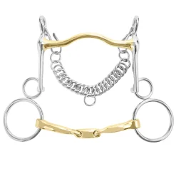 INT RIDING HELMET Long Shank Curb & Bradoon Set- English Horse Bits