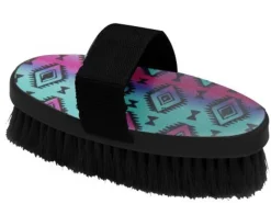 SHILOH STABLES TACK Medium Bristle Brush with Navajo Print- Bathing Tools|Brushes & Hoof Picks
