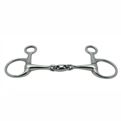 PARTRADE Metalab Baucher Double-Jointed with Oval Link Eggbutt Snaffle Bit - 16mm- English Horse Bits
