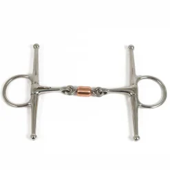 PARTRADE Metalab Double-Jointed with Copper Roller Link Full Cheek Snaffle Bit- English Horse Bits