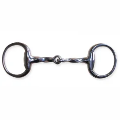 PARTRADE Metalab Jointed, Twisted Eggbutt Snaffle Bit- English Horse Bits