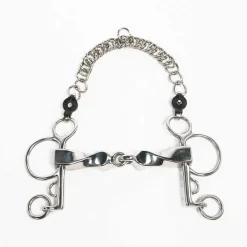 PARTRADE Metalab Jointed Twisted Short Lever Pelham Bit- English Horse Bits