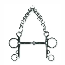PARTRADE Metalab Solid Jointed Pelham Bit- English Horse Bits