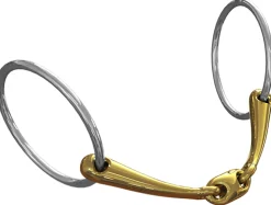 METLAR/NEUE SCHULE Neue Schule Tranz Angled Lozenge Loose Ring Bit - 18 mm mouth; 70 mm rings- English Horse Bits