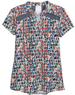 I APPAREL INT GROUP Noble Equestrian™ Ladies’ Erin Mandarin Short Sleeve Print Top- Short Sleeve Shirts