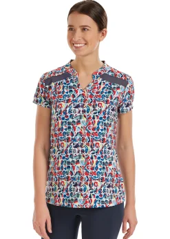 I APPAREL INT GROUP Noble Equestrian™ Ladies’ Erin Mandarin Short Sleeve Print Top- Short Sleeve Shirts