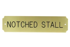 CRW Notched Brass Stall Plate - 1 or 2 lines- Stable & Stall Accessories|Nameplates