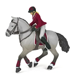 HOTALING INC Papo Gray Competition Horse with Rider-Kids Gifts|Home Décor