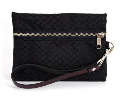 PERRIS LEATHER Perri’s® Champion Collection Wristlet with Leather Accents and Nameplate- Bags & Totes