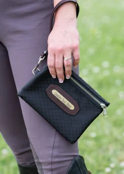 PERRIS LEATHER Perri’s® Champion Collection Wristlet with Leather Accents and Nameplate- Bags & Totes