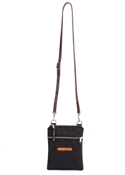 PERRIS LEATHER Perri’s® Champion Crossbody Bag with Leather Accents and Nameplate- Bags & Totes